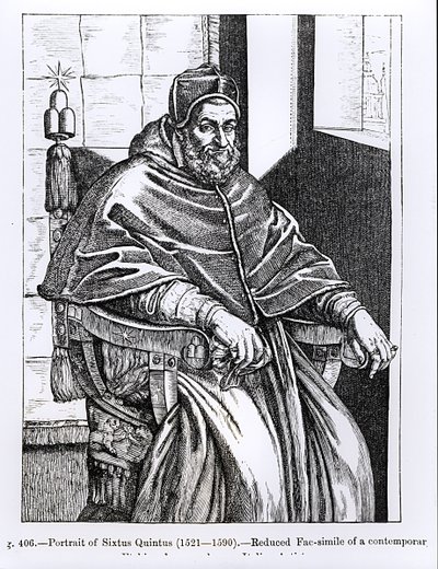 Ritratto di Papa Sisto V (1520-90) illustrazione da 