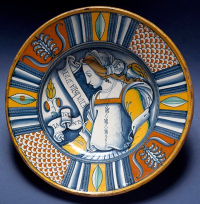 Ritratto di una giovane donna (piatto in ceramica, Deruta, ca. 1520) da Italian School
