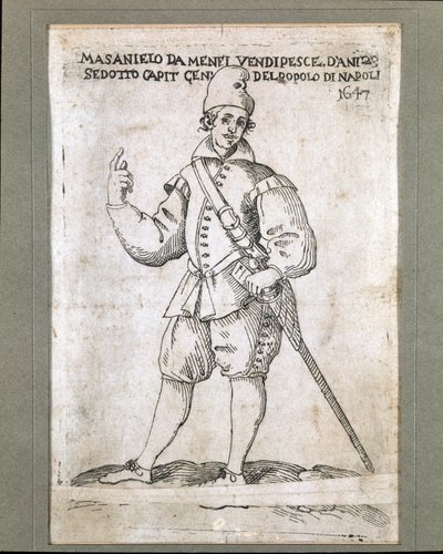Ritratto del pescatore e rivoluzionario napoletano Masaniello (1623-1647) da Italian School