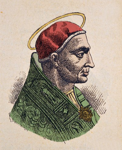 Ritratto di Papa Siricio (384-399) da Italian School