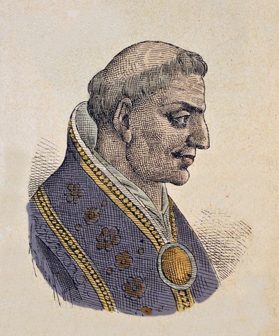 Ritratto di Papa Sisinnio (708) da Italian School