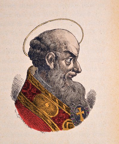 Ritratto del Papa San Pio V, 1898 (incisione con colorazione successiva) da Italian School