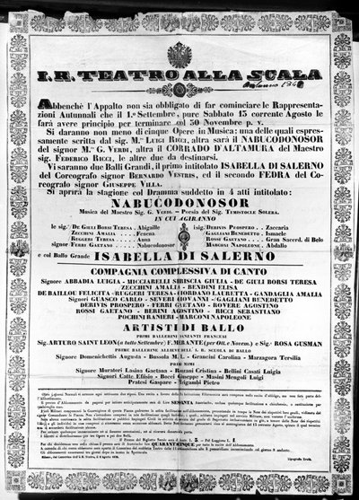 Poster per I.R. Teatro alla Scala, 