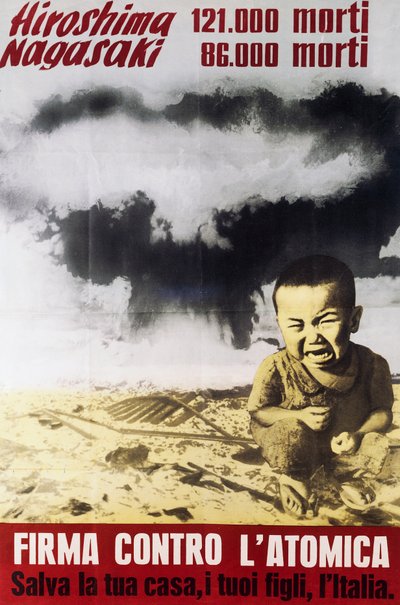 Manifesto di protesta contro la bomba atomica realizzato dal Comitato Nazionale dei Partigiani della Pace da Italian School