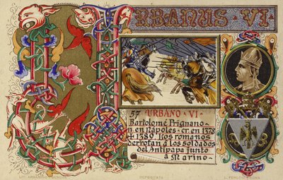 Commemorazione stampata di Papa Urbano VI da Italian School