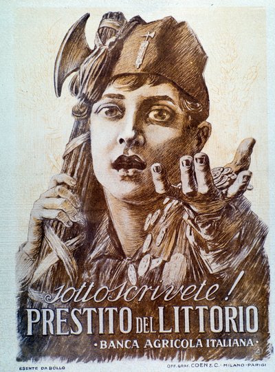 Manifesto di propaganda fascista per il prestito Littorio da Italian School