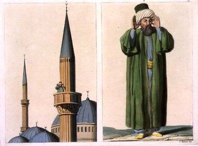 Muezzin pubblico e dettaglio, tavola 37 da Parte III, Volume I di 