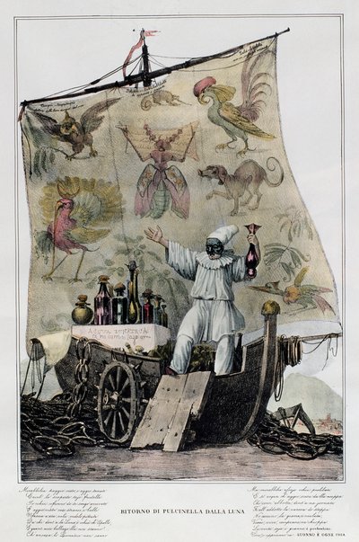 Pulcinella di ritorno dalla Luna da Italian School
