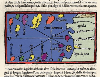 Rappresentazione delle isole di Capo Verde. Isolario (mappa delle isole) di Benedetto Bordone. Venezia 1547 da Italian School