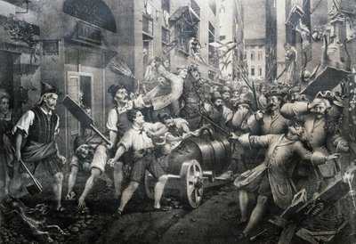 Rivolta nel quartiere di Portoria a Genova contro gli austriaci nel 1746, guidata da Giovan Battista Perasso (1735-1781) noto come Balilla da Italian School