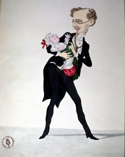 Risorgimento: vignetta che rappresenta il Ministro delle Finanze Bettino Ricasoli (1809-1880) 1865 da Italian School