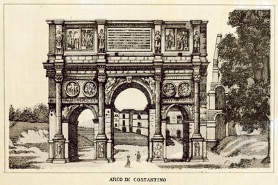 Roma: Arco di Costantino (litografia) da Italian School