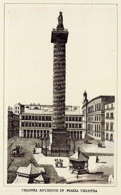 Roma: Colonna Antonina in Piazza Colonna da Italian School