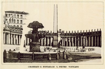 Roma: Colonnato e Fontana di San Pietro Vaticano da Italian School