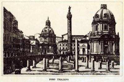 Roma: Foro Traiano (litografia) da Italian School