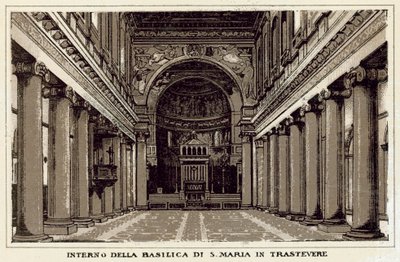 Roma: Interno della Basilica di Santa Maria in Trastevere da Italian School