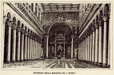 Roma: Interno della Basilica di San Paolo da Italian School