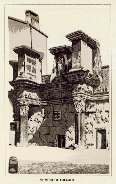 Roma: Tempio di Pallade (litografia) da Italian School