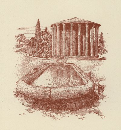 Roma, Tempio di Vesta (litho) da Italian School