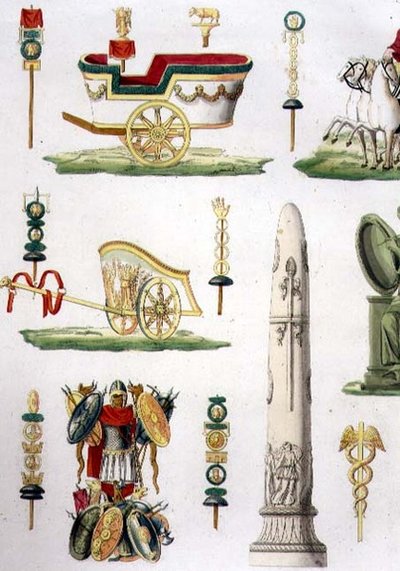 Carri romani, trofei e monumenti militari, dettaglio della tavola 20, classe 5 della Parte I di 