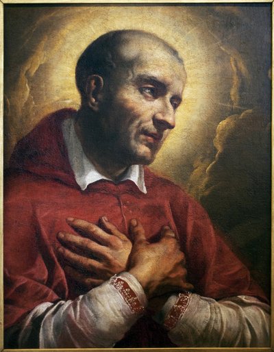 San Carlo Borromeo (1538-1584). Frammento di un dipinto anonimo di Napoli (Italia), olio su tela XVII secolo. Museo delle Belle Arti di Angers da Italian School