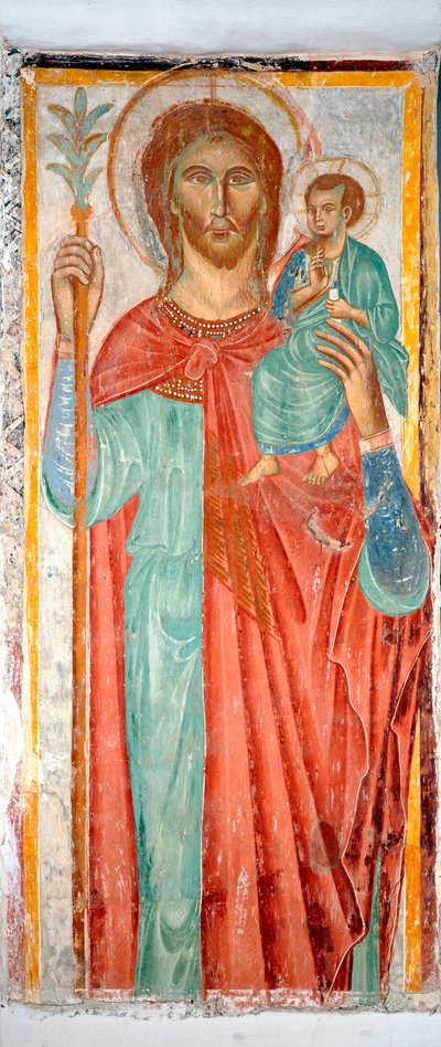 San Cristoforo. Affresco anonimo del XIV secolo Varazze, cappella del castello Invrea, Italia da Italian School