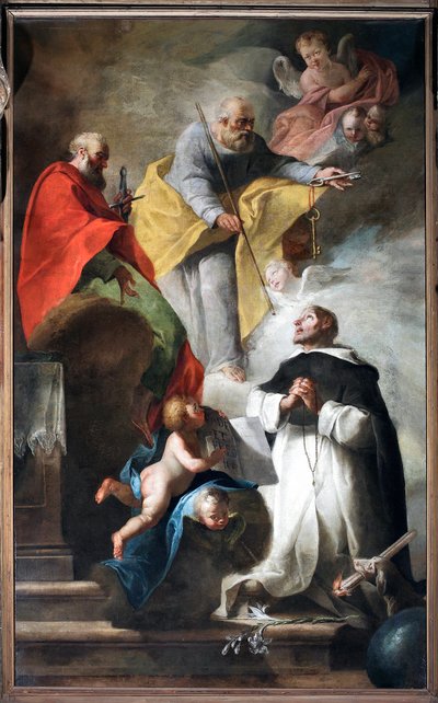 San Domenico riceve il bastone del pellegrino e il libro con l