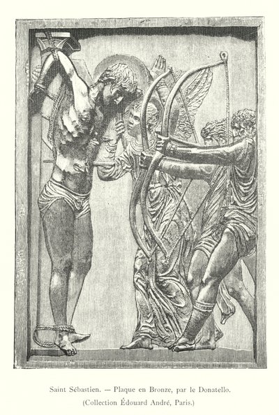 San Sebastiano, placca in bronzo, di Donatello, Collezione Edouard André, Parigi (incisione) da Italian School