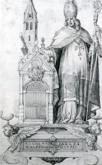 San Wolfgang di Ratisbona (c.934-994) (incisione) da Italian School