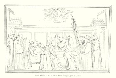 Santa Croce, la morte di San Francesco, di Giotto (incisione) da Italian School