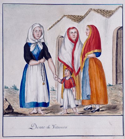 Costumi sardi di Villanova, stampato ms.258, Collezione Luzzetti da Italian School