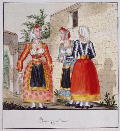Donne sarde in costumi del Campidano, collezione Luzzetti da Italian School