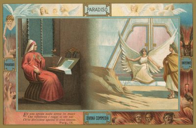 Scena dalla Divina Commedia di Dante (cromolito) da Italian School