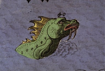 Mostro marino: rappresentazione di un serpente marino (dettaglio) da Italian School