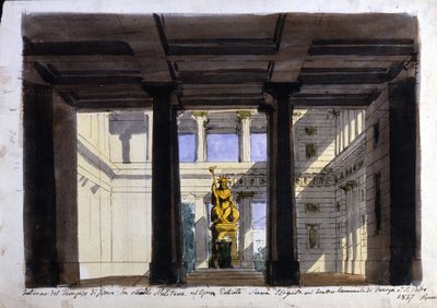 Scenografia per "Poliuto", Teatro Comunale, Faenza, 1857 da Italian School