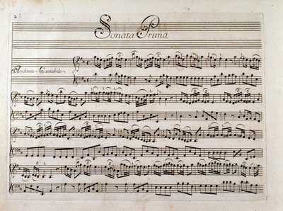 Pagina di spartito per "Sonata per violino e basso continuo" di Giuseppe Tartini da Italian School