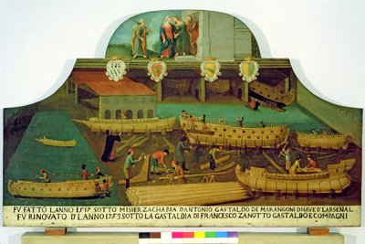 Insegna per la famiglia Marangoni di costruttori navali, veneziana, 1517 da Italian School