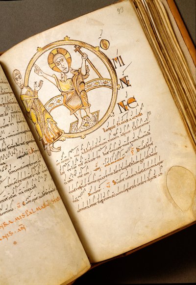Pagina di canto con neumi. Manoscritto della scuola bolognese. XI secolo Roma, Biblioteca Angelica da Italian School