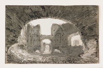 Schizzo delle Terme di Caracalla, inizio XIX secolo da Italian School