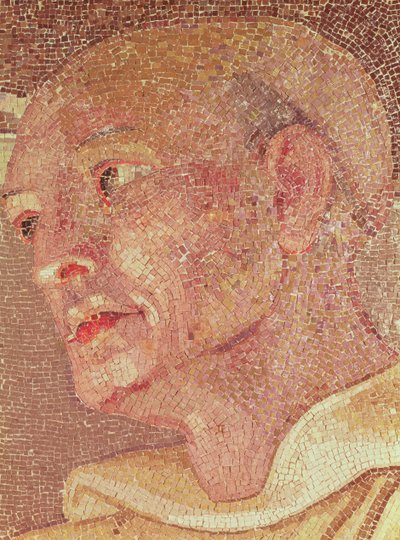 San Bernardo di Chiaravalle (c.1090-1153) dalla Cripta di San Pietro (mosaico) (dettaglio) da Italian School