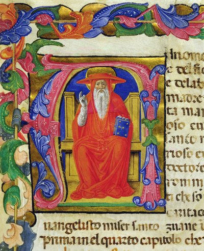 San Girolamo, da una Mariegola della confraternita laica di San Girolamo, c.1400 da Italian School