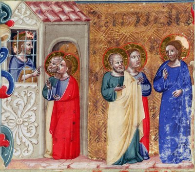 San Giovanni imprigionato che invia due discepoli a Cristo da Italian School