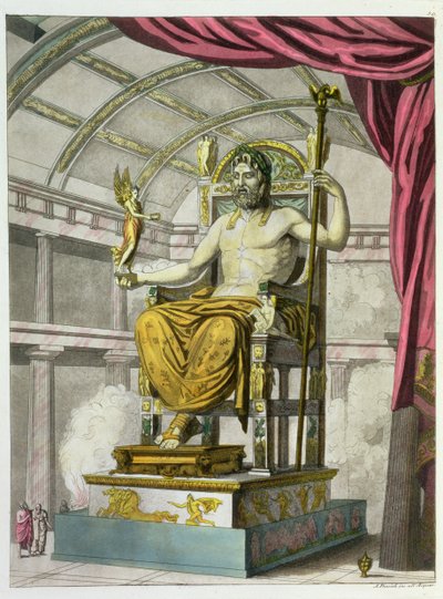 Statua di Giove in un tempio, da Costumi dei Romani, inciso da Angelo Biasioli, c.1805-20 da Italian School