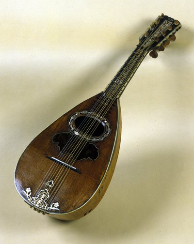 Natura morta con mandolino napoletano inventato da Giuseppe Filano. Napoli 1784. da Italian School