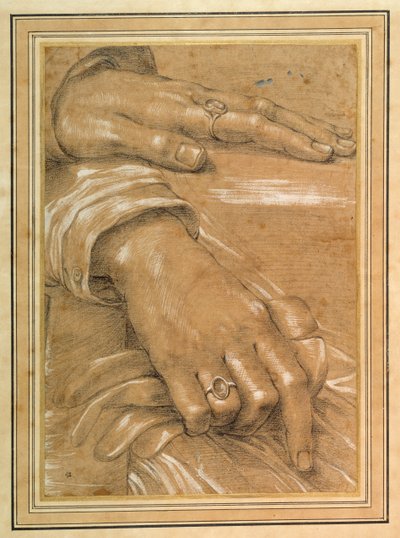 Studio delle mani di un uomo da Italian School