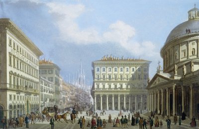 Il Municipio e Piazza di San Carlo da Vedute di Milano e dintorni da Italian School