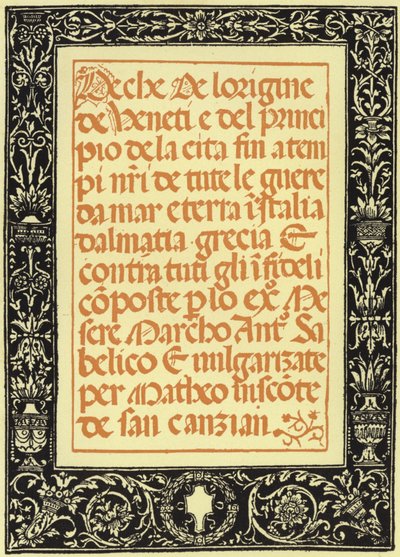 Le Croniche di Marco Antonio Sabellico da Italian School