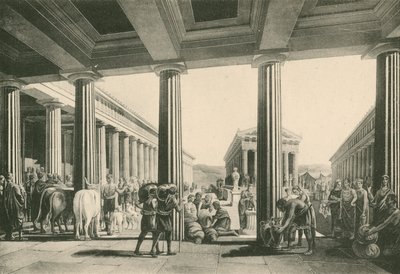 La Borsa nel Foro Triangolare (incisione) da Italian School