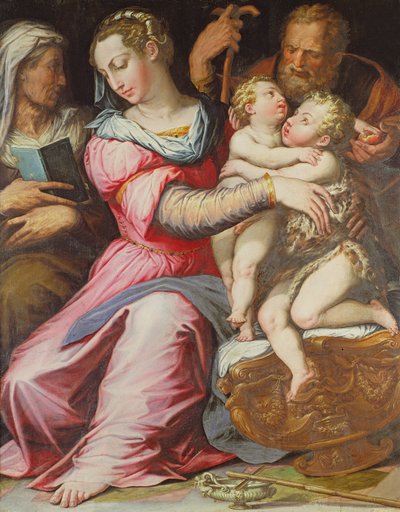 La Sacra Famiglia con il Bambino San Giovanni Battista da Italian School
