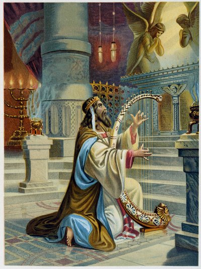 Il salmista Davide in "Aurea Bibbia classica: storia della rivelazione divina nell